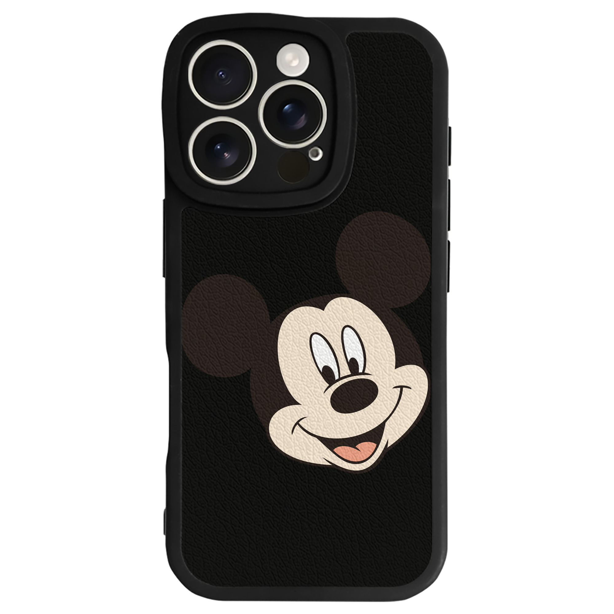 （画像用） ミッキーマウス Mickey Mouse 【iPhone 16シリーズ対応】シリコンスマホケース（レザー調） 材質：シリコン